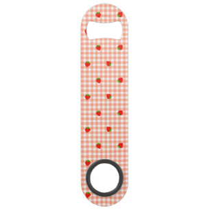Strawberry & Gingham Check (Salmon Pink)