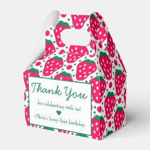 Strawberry Girl 1st Birthday Party Thank You  Favour Box