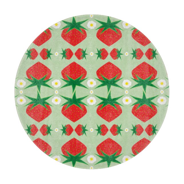 Strawberry Glass Cutting Board (Front)