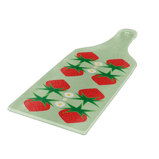 Strawberry Glass Cutting Board (Corner)