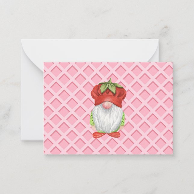 Strawberry Gnome Card (Front)