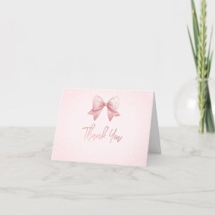 Strawberry,Goose,Bow Frame Dots Baby Shower Thank You Card