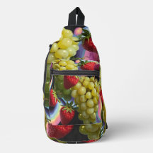Strawberry Grape Fruit Swirl Sling Bag