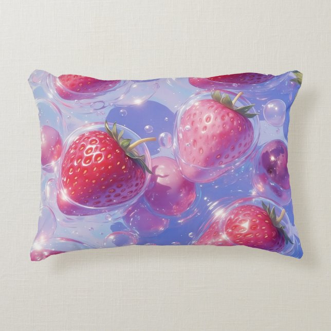 Strawberry Grape Splash Decorative Cushion (Front)