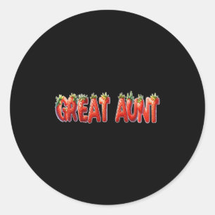 Strawberry Great Aunt Birthday Party  Classic Round Sticker