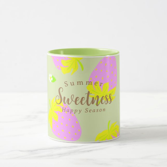Strawberry Green Pink Mug (Center)