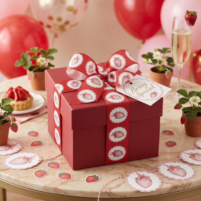 Strawberry Grosgrain Ribbon (Creator Uploaded)