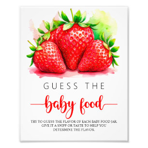 Strawberry Guess the Baby Food Sign