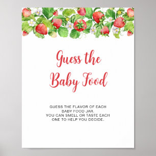 Strawberry Guess the Baby Food Sign Game