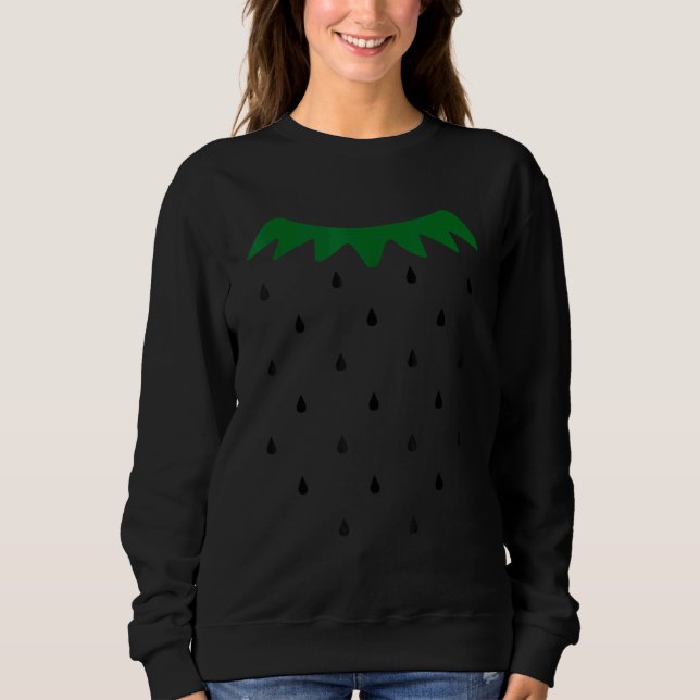 Strawberry Halloween Costume Simple Black Seeds Fr Sweatshirt (Front)