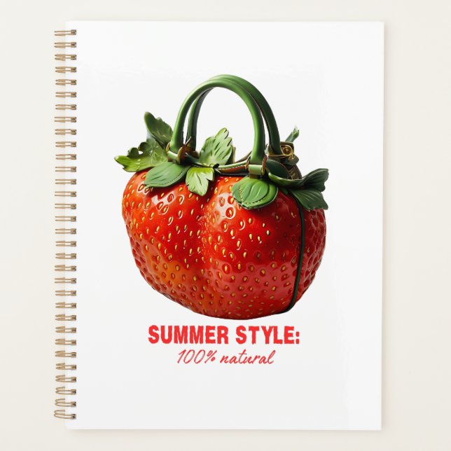Strawberry Handbag Design – Hyper-Realistic Summer Planner (Front)
