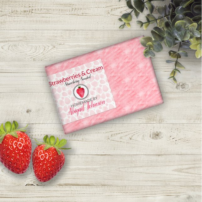 Strawberry Handmade Homemade Soap | Gift Label (Creator Uploaded)