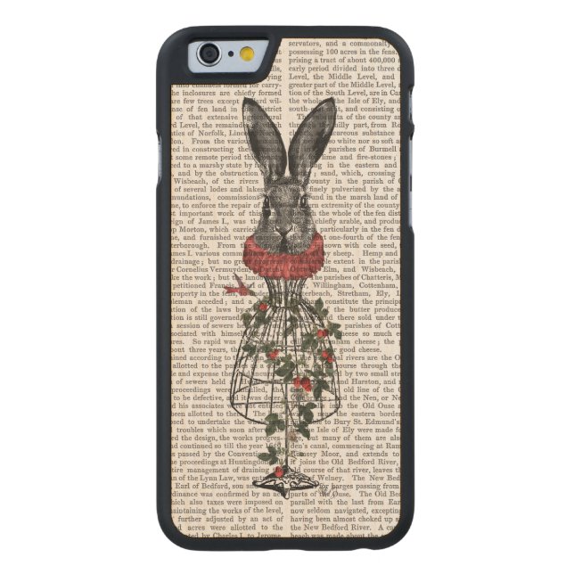 Strawberry Hare Carved Wood iPhone Case (Back)