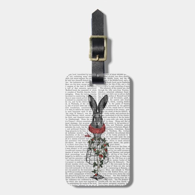 Strawberry Hare Luggage Tag (Front Vertical)