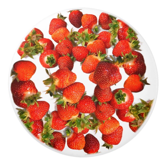 Strawberry harvest ceramic pull (Front)