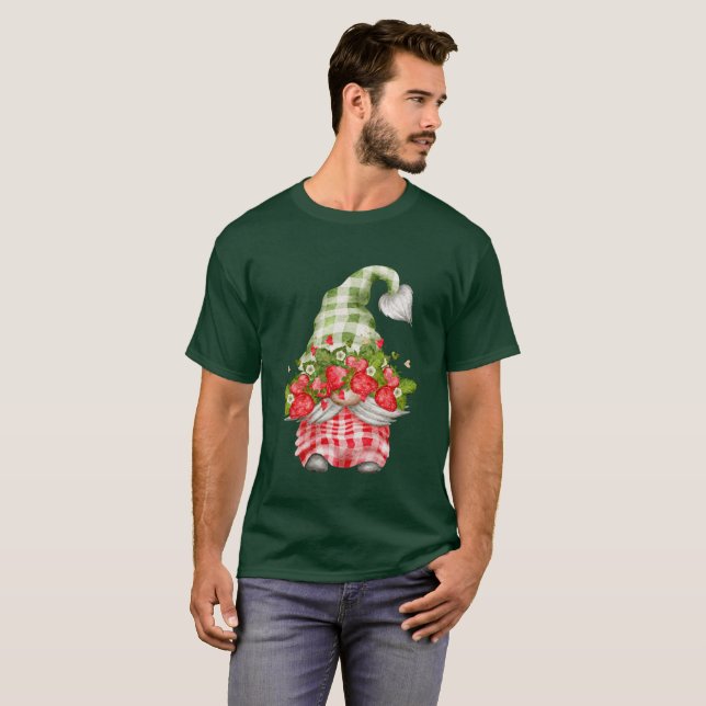 Strawberry Hat Gnome Plaid Fashion Fruit Unisex T-Shirt (Front Full)