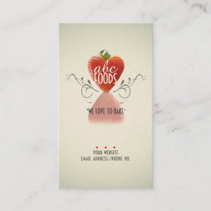 Strawberry Heart (Baking/Chef/Cake Decoration) v2 Business Card