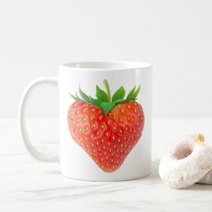 Strawberry heart coffee mug