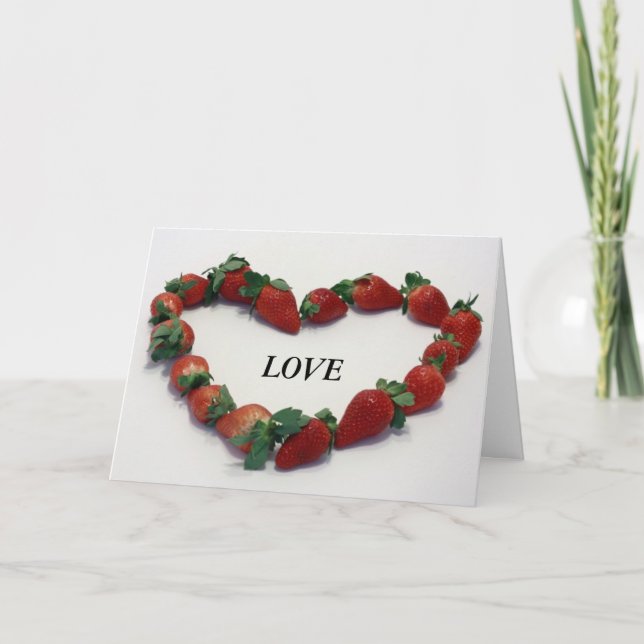Strawberry Heart Holiday Card (Front)