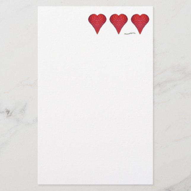 Strawberry Hearts Stationery (Front)