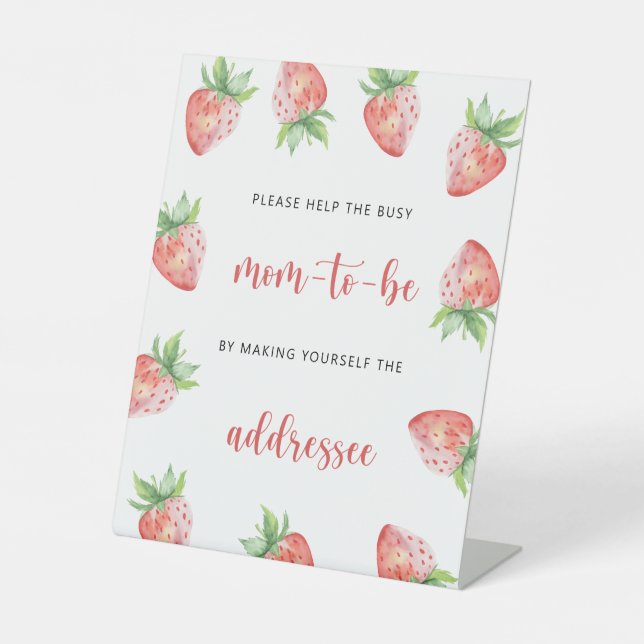 Strawberry - Help the Busy Mum-to-Be  Pedestal Sign (Front)