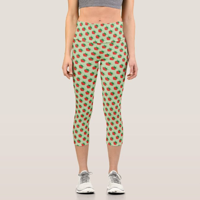 Strawberry High Waisted Capris (Front)
