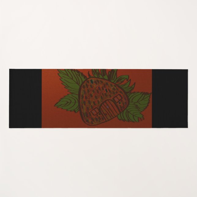 Strawberry Home Sweet Home Yoga Mat (Front (Horizontal))