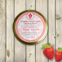 Strawberry Homemade Body Butter or Scrub Label