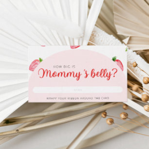 Strawberry How Big Is Mummy's Belly Baby Shower  Enclosure Card