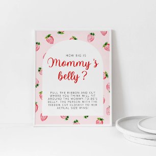 Strawberry How Big Is Mummy's Belly Baby Shower Poster