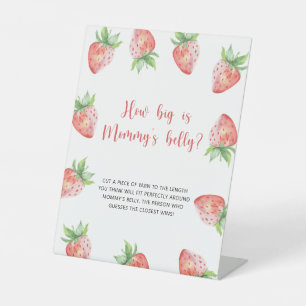 Strawberry - how big is mummy's belly game pedestal sign