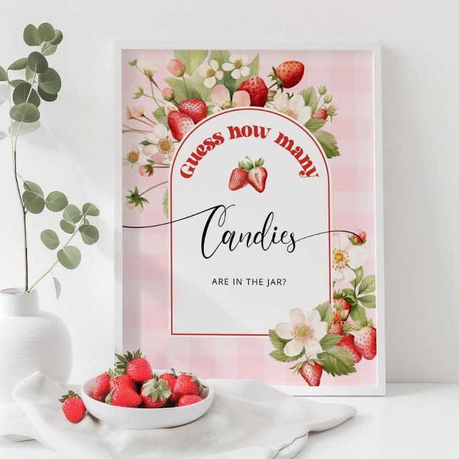Strawberry How many candies baby shower game Poster (Creator Uploaded)