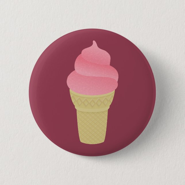 Strawberry Ice Cream 6 Cm Round Badge (Front)