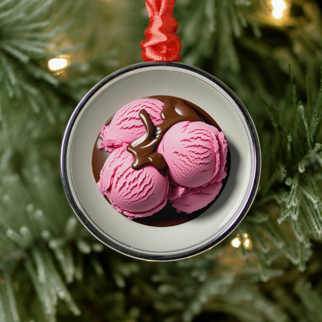 Strawberry Ice Cream Metal Tree Decoration (Tree)