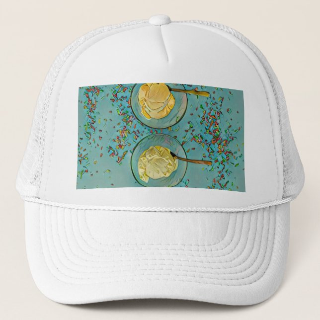 Strawberry ice cream trucker hat (Front)