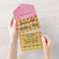 Strawberry Ice Cream Waffle Cone Birthday