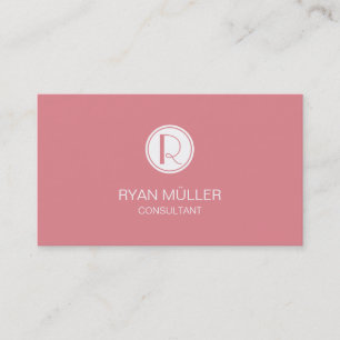 Strawberry Ice Professional Chic and Monogram Business Card