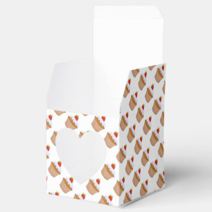 Strawberry Iced Bun Cake Pattern Favour Box