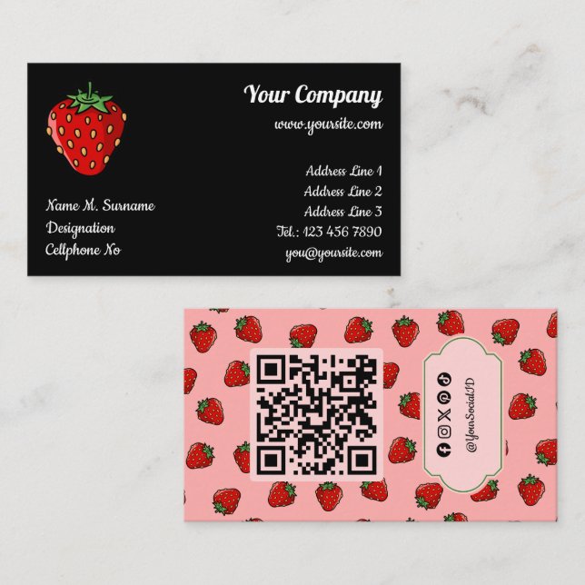 Strawberry Icon Business Card (Front/Back)