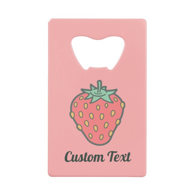 Strawberry Icon Credit Card Bottle Opener (Front)