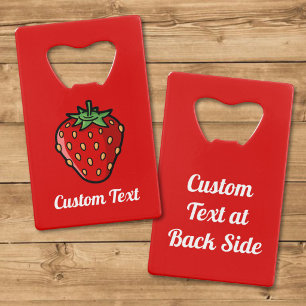 Strawberry Icon Credit Card Bottle Opener
