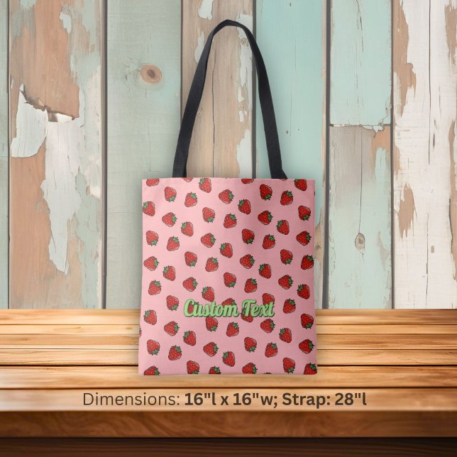 Strawberry Icon Pattern Tote Bag (Creator Uploaded)