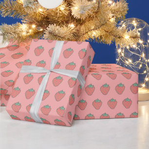 Strawberry Icon Pattern Wrapping Paper