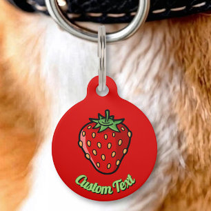Strawberry Icon Pet ID Tag