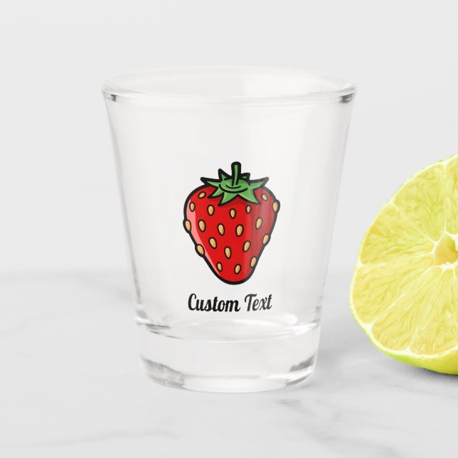 Strawberry Icon Shot Glass (Front)