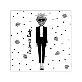 Strawberry in Suit-Ofice Chic Fashion Fruit Illust Self-inking Stamp