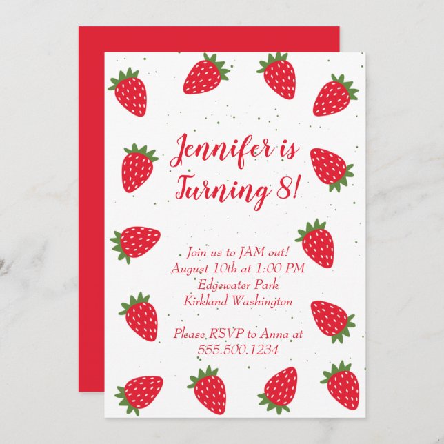 Strawberry Invitation (Front/Back)