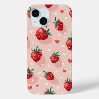Strawberry iPhone 15 case