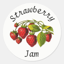 Strawberry Jam Canning Jar Label