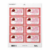 Strawberry Jam Canning Jar Labels Personalised (Full Sheet)